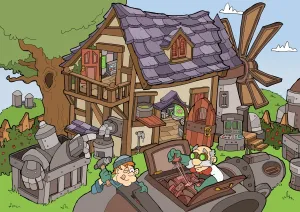 <b class=qtipBold><figcaption>Robot Workshop</figcaption></b><br>Out in the country there's a very different kind of farmer. A farmer with a keen interest in collecting robots and robot parts.<br><em>© cartoonjack</em> Robot Workshop